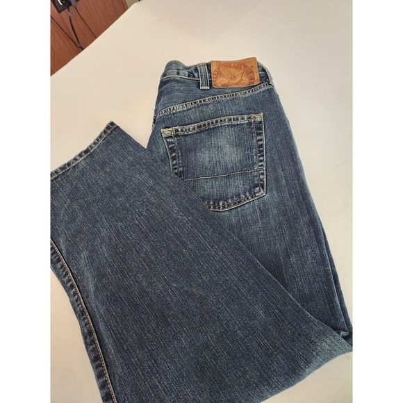 Eddie Bauer Mens Straight Fit Jeans 40x30 Blue Denim 100% Cotton Casual Pants - Picture 10 of 10